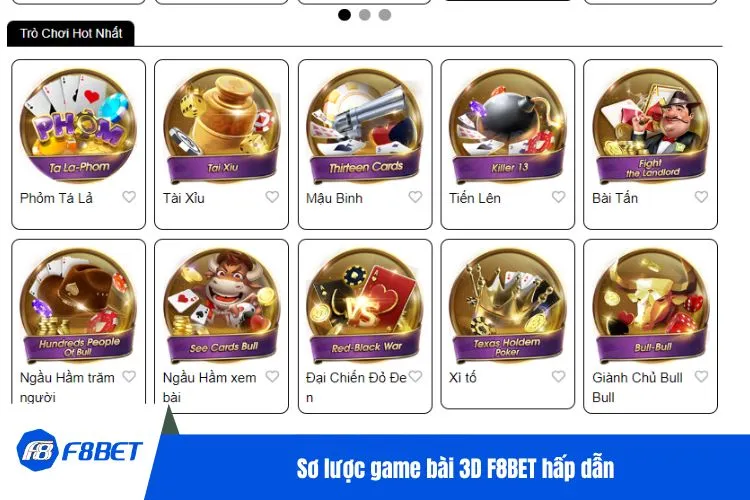 Sơ lược game bài 3D F8BET hấp dẫn
