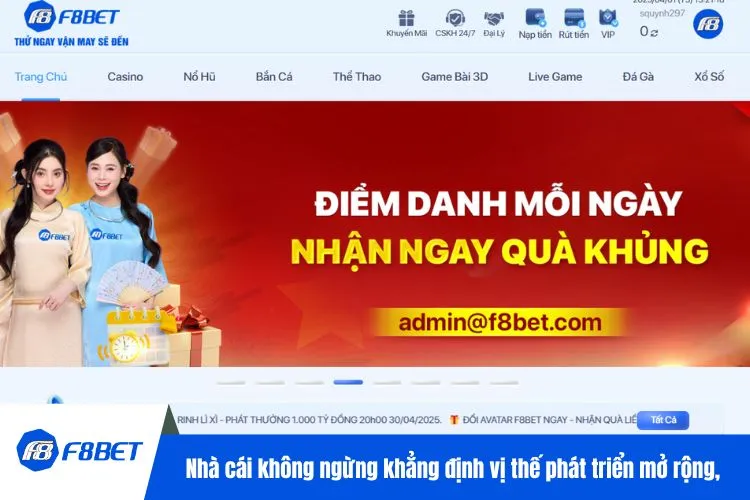 Nhà cái không ngừng khẳng định vị thế qua sự phát triển mở rộng,