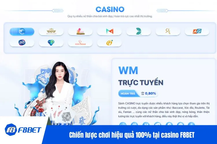 Chiến lược chơi hiệu quả 100% tại casino F8BET