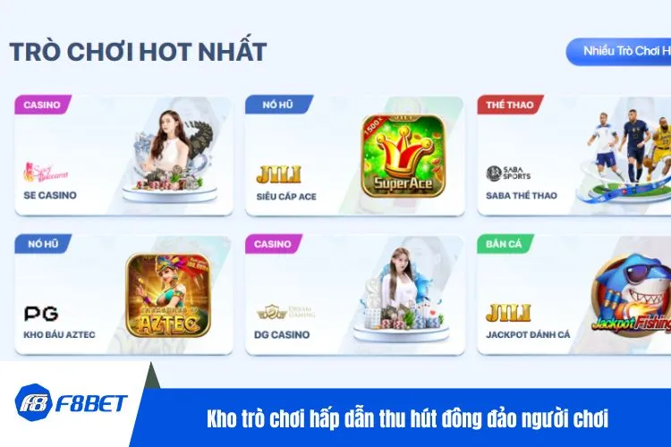 Kho trò chơi hấp dẫn thu hút đông đảo người chơi