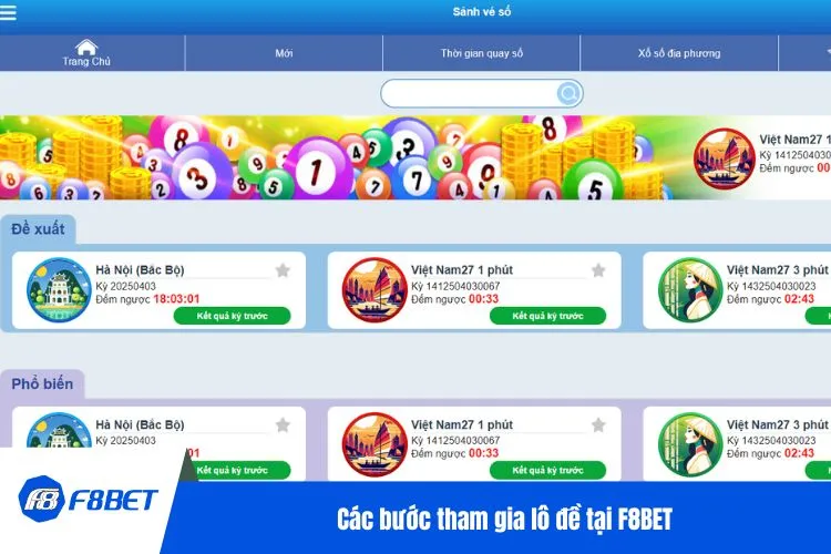 Các bước tham gia lô đề tại F8BET