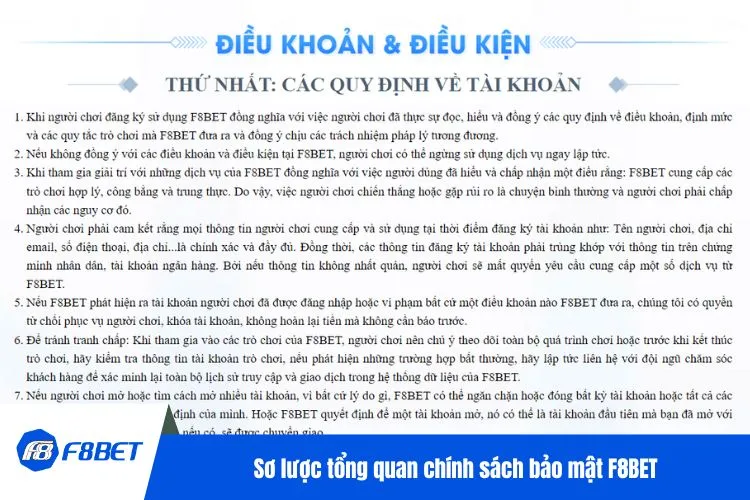 Sơ lược tổng quan chính sách bảo mật F8BET